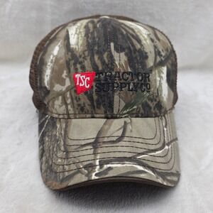 Tractor Supply Co Hat Cap Mens Adjustable Strap Back Woodland Camo Farm Hunting